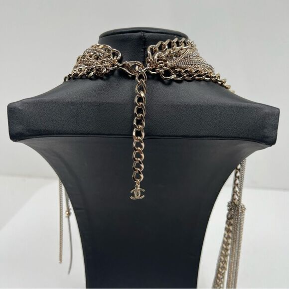 Chanel CC Multilayer  Metal Necklace Choker With Box - Picture 9 of 11